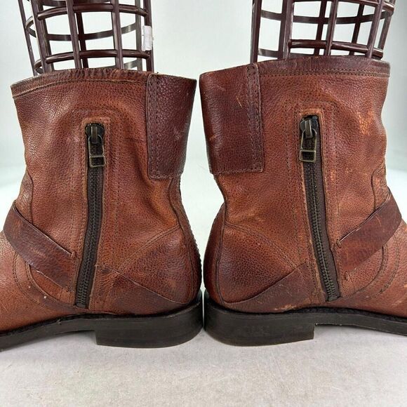 Olukai Nahuku Short Womens Distressed Brown Moto Boot US 8 Harness Ankle Boots - Picture 12 of 12